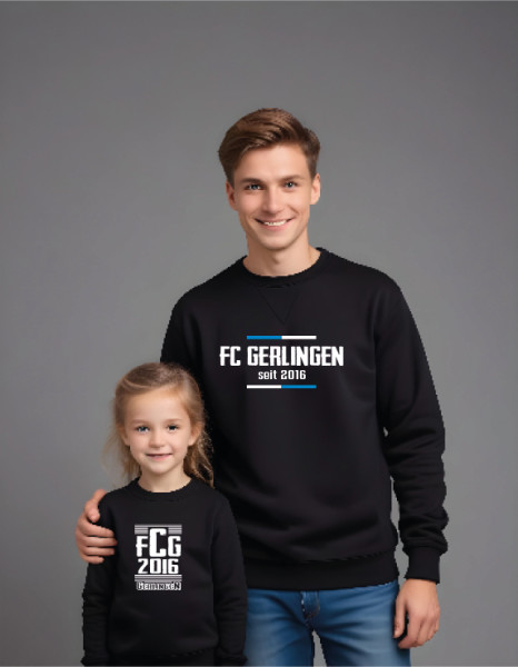 Sweatshirt mit Rundhalsausschnitt schwarz inkl. Druck