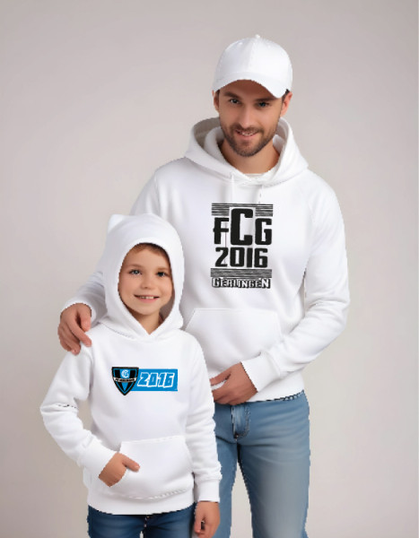 Kinder Kapuzensweater weiß inkl. Druck