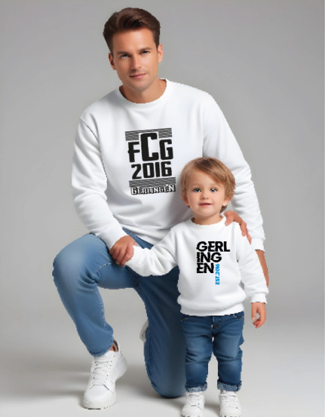 Sweatshirt mit Rundhalsausschnitt weiß inkl. Druck