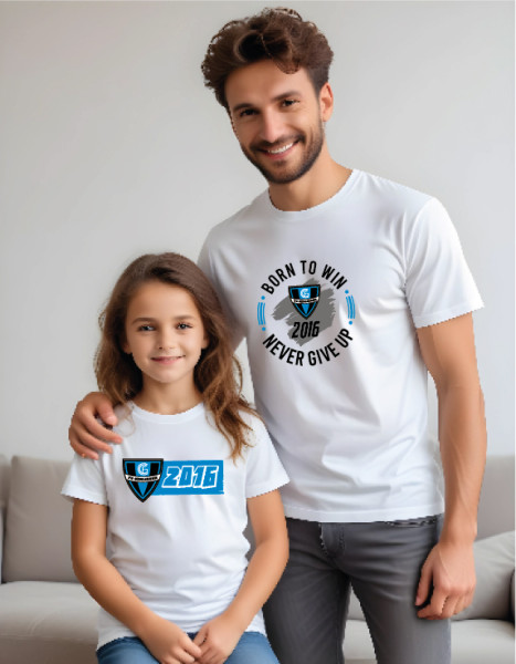 Kinder-T-Shirt Bio mit Rundhalsausschnitt weiß inkl. Druck